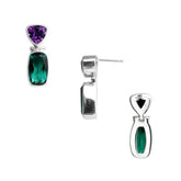 SE-1756-CO1 Sterling Silver Earring With Green Quartz, Amethyst Q. Jewelry Bali Designs Inc